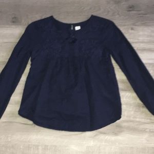 Navy blue long sleeve shirt